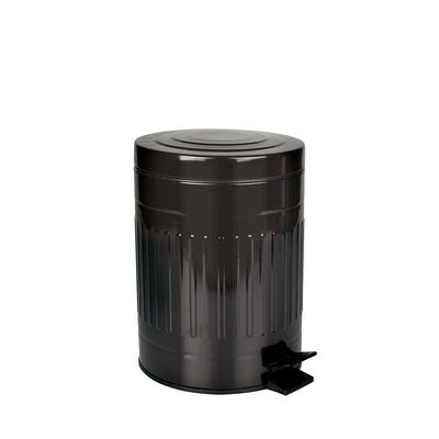 Lixeira Com Pedal E Balde Removível 5 Litros Inox Retrô Mor Preto