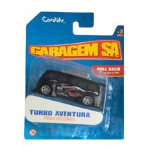Mini Carrinho Pull Back Garagem S.A. Turbo Aventura - Preta 82