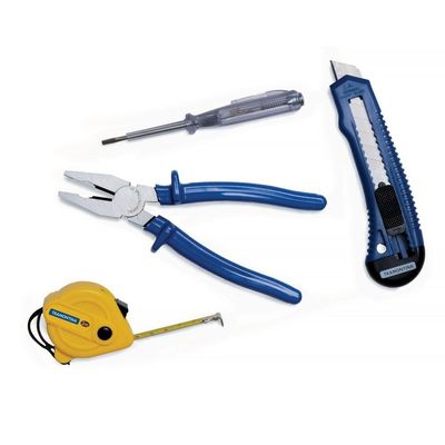 Kit de Ferramentas Tramontina com Alicate Estilete Chave Teste e Trena 4 peças
