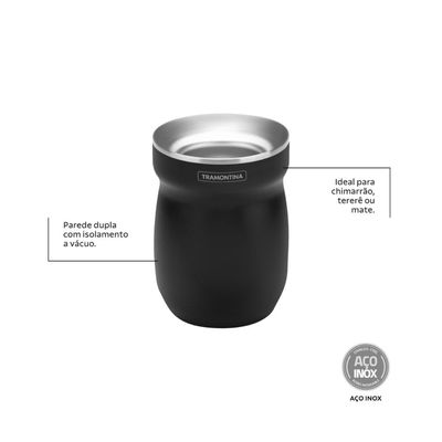 Cuia Térmica Tramontina Preta 240 ml