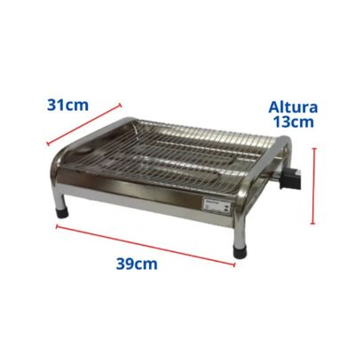 Churrasqueira Elétrica Grill Super Potente e Prática Resistência 1600w Sem Fumaça 220v- Metalrio