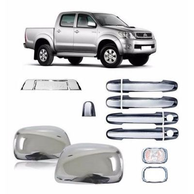Kit Aplique Cromado Maçaneta Retrovisor Traseira Moldura Pisca Hilux 2005 à 2011