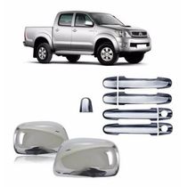 Kit Aplique Cromado Maçaneta Retrovisor Toyota Hilux 2005 à 2011