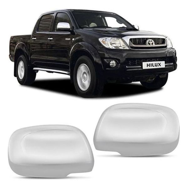 Jogo Aplique Capa Cromada Retrovisor Toyota Hilux 2011