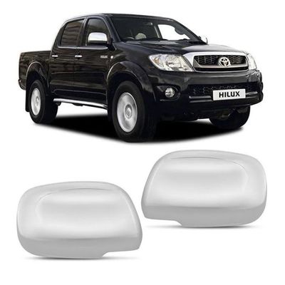 Jogo Aplique Capa Cromada Retrovisor Toyota Hilux 2009