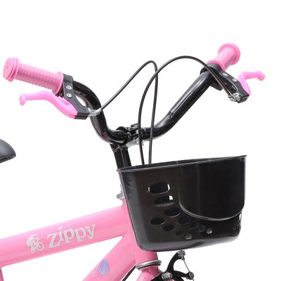 Bicicleta Infantil Aro 16 Com Rodinhas De Treinamento E Cestinha Bike Criança Menina Zippy Rosa