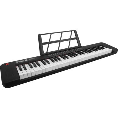 Kit Teclado Musical Portátil 61 Teclas Rhythmic 50 Preto com Suporte em X