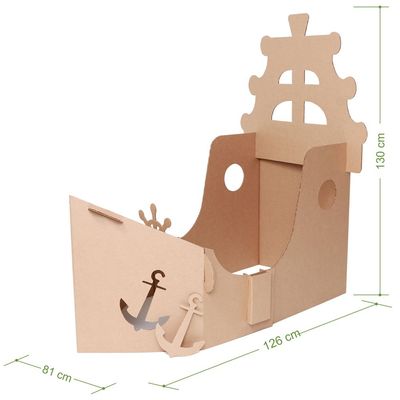 Kit Navio Casinha Para Brincar - Papelão - 202701 - Eu Amo Papelão