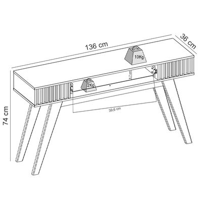 Kit Aparador Para Sala De Estar Com Mesa De Centro Delta C04 Freijó Off White Matte - Lyam Decor