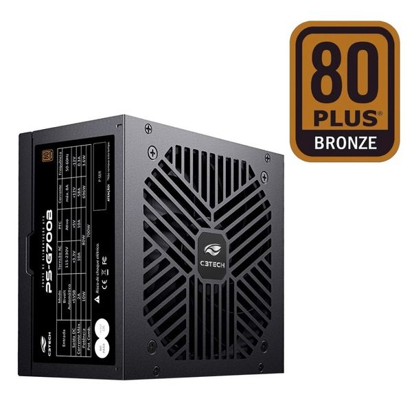 Fonte Atx 700W Bivolt Automático 80+ Bronze PS-G700B C3TECH