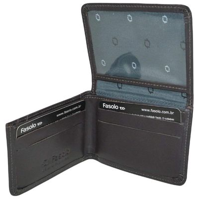 Carteira Masculina Couro Fasolo Slim Compacta H060-033 Marrom