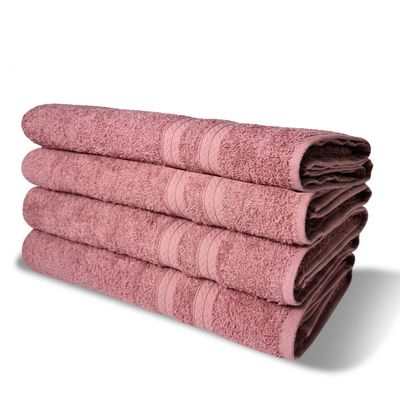 Kit 4 Toalhas de Banho 430g/m² Grande Super Grossa 80x150cm Itália Soft Rosê