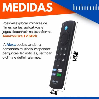 Controle Remoto Para Amazon Fire Stick Lite 4k Com Comando De Voz