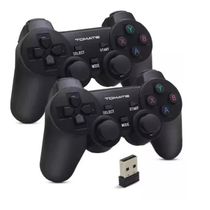 Kit 2 Controles Sem Fio Tomate 2.4ghz Game Pad Joystick Usb