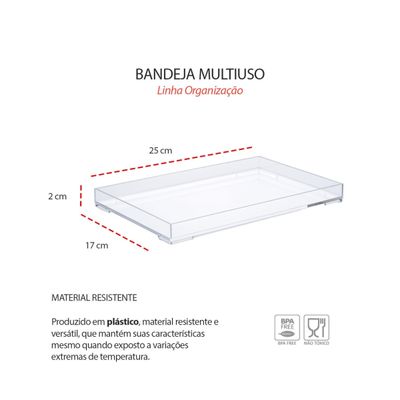 Bandeja Retangular Multiuso Servir Frios Sushis Buffet 25cm