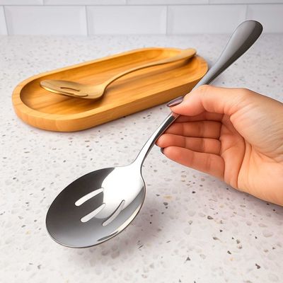 Colher Vazada Aço Inox Servir Saladas Legumes