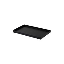 Bandeja Retangular Preta Multiuso Servir Frios Sushis 25cm
