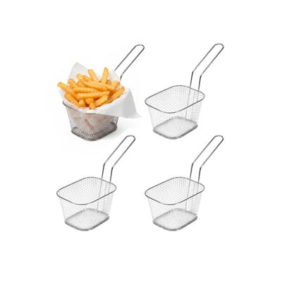Cestinha Inox Fritas Servir Porçoes Bar Restaurante 4un