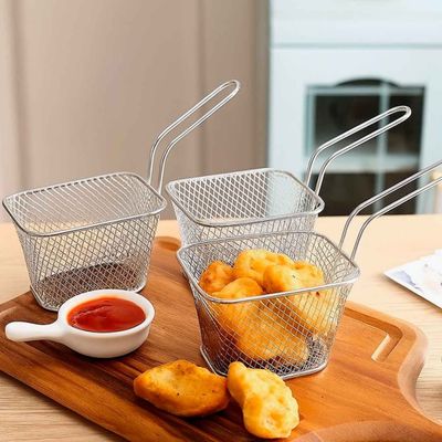 Cestinha Inox Fritas Servir Porçoes Bar Restaurante 4un