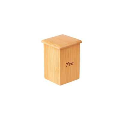 Caixa de Cha Bambu Natural Tampa Organizador Porta Saches