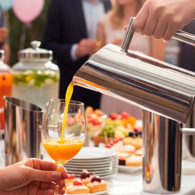 Jarra De Suco Agua Aço Inox Festa Buffet Restaurante 1L 4un