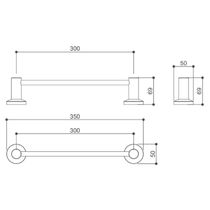 TOALHEIRO DROP DE PAREDE 30CM EM AÇO INOX BLACK MATTE DPACE9512