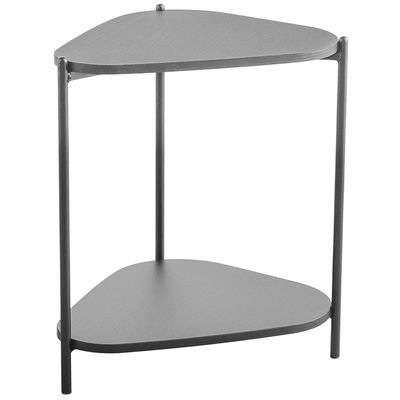 Kit 02 Mesas de Centro e 01 Mesa Lateral Pés Metálicos Adek A03 Nero Preto - Lyam Decor