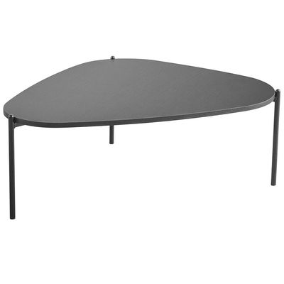 Kit 02 Mesas de Centro e 01 Mesa Lateral Pés Metálicos Adek A03 Nero Preto - Lyam Decor