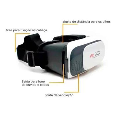 Óculos Vr Box Realidade Virtual 3D com Controle Remoto