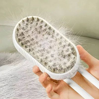 Escova à Vapor Branco/Bege Para Pets 3 Em 1 Remove Pelos