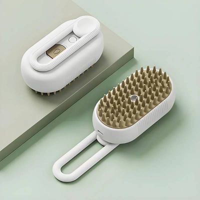 Escova à Vapor Branco/Bege Para Pets 3 Em 1 Remove Pelos