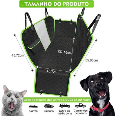 Capa Protetora Banco Traseiro Carro Preto com Verde