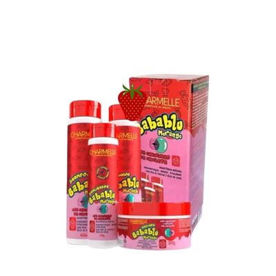 Kit Capilar Babablu 4 Itens Morango Babaloo Charmelle