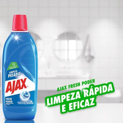 Kit 3 Limpador Ajax Fresh Blue Limpeza Pesada 500Ml