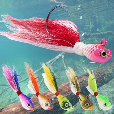 Kit 10 Isca Artificial Jig Xuxinha Com Penacho Tucunare