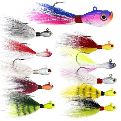 Kit 10 Isca Artificial Jig Xuxinha Com Penacho Tucunare