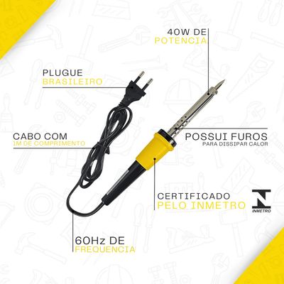 Ferro de Solda Segma para Soldar componentes 127V 40W 60Hz