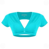 Top Mormaii Cropped Manga Beach Sports Liso Feminino