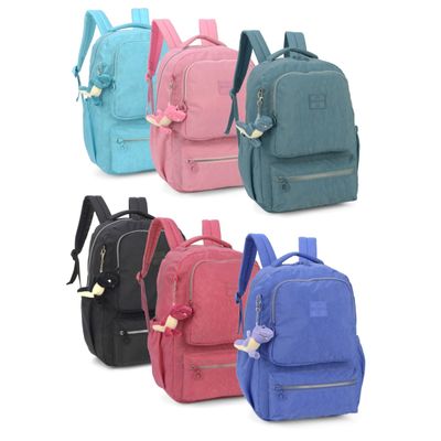 Mochila Juvenil Notebook Crinkle Up4You Luxcel MJ48985UP Rosa
