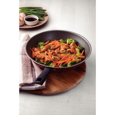 Wok Tramontina  28 cm Loreto em Alumínio com Revestimento Starflon Max Vermelho 3,6 L