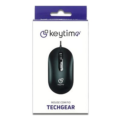 Mouse Techgear Keytime com fio ultraleve 2400dpi USB 2.0