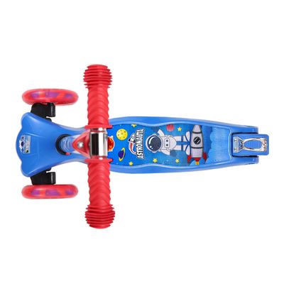 Patinete Radical 3 Rodas Astronauta Azul Com Led - Dm Toys 6866