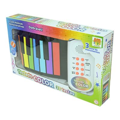 Teclado Infantil Color Flexivel 37 Teclas - Dm Toys 7110