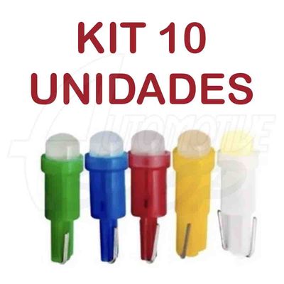 Kit 10x Lampada Led Pinguinho Painel T5 C/Suporte Cores Azul
