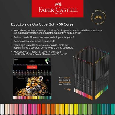 LAPIS DE COR 50 CORES SUPER SOFT NOVA EDICAO FABER CASTELL