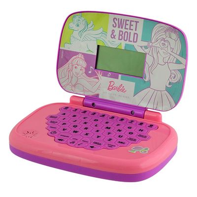 Kit Laptop Infantil Educativo Candide Barbie Bilíngue + 1 Fidget Spinner Sortido