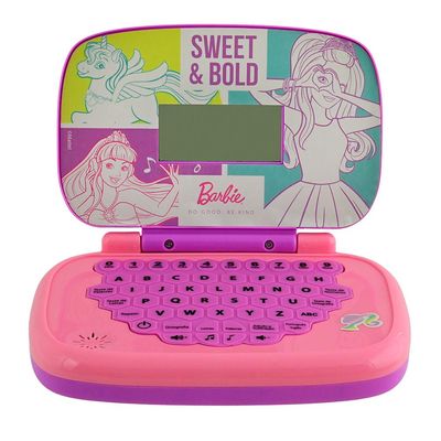 Kit Laptop Infantil Educativo Candide Barbie Bilíngue + 1 Fidget Spinner Sortido