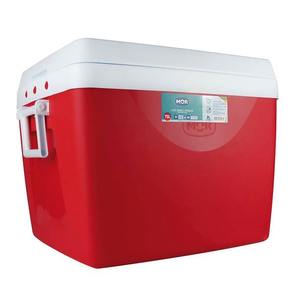 Caixa Térmica 75L Grande Cores Cooler Bebidas Mor Vermelho