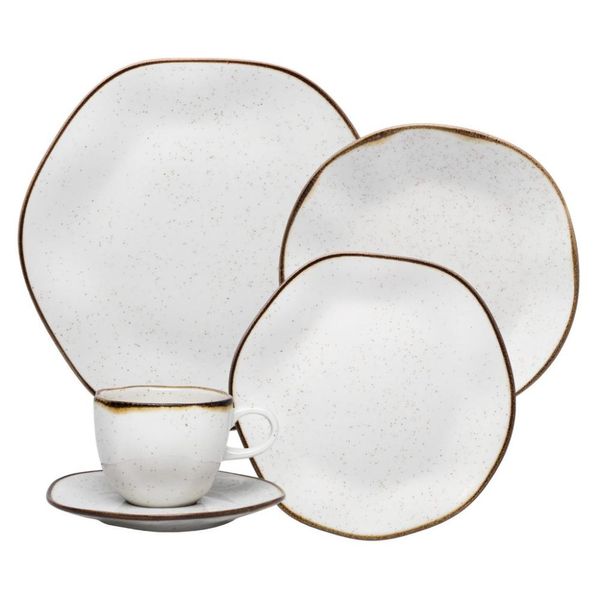 Jogo de Jantar 30 Peças Porcelana Chá Maresia Oxford