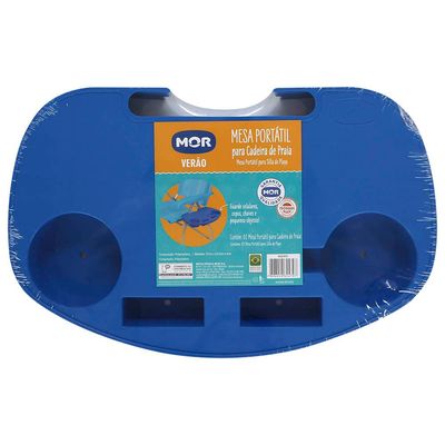 Mesa Portátil Azul Cadeira De Praia Porta Copo Celular Mor
